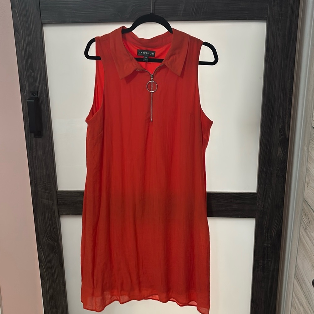Burnt orange jersey dress